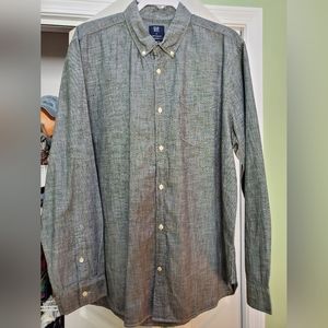 NEw Gray Cotton Button Down